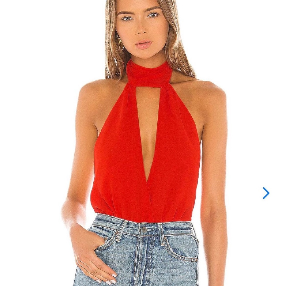 Lovers and Friends red backless body suit size XS